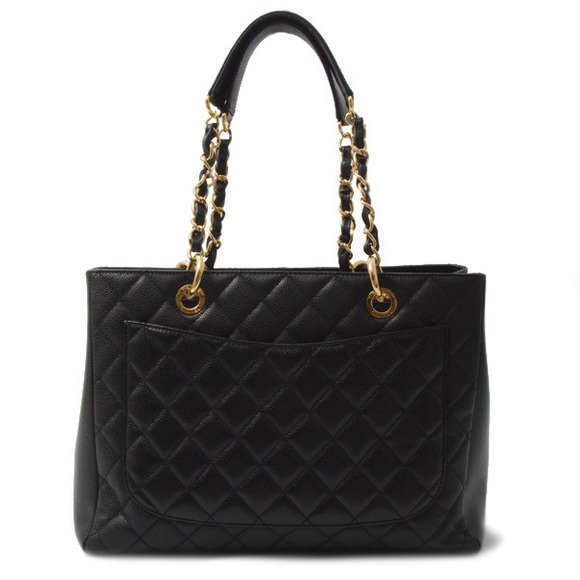Chanel Tote Chain Skin Caviar Black Bag - Picture 1 of 8